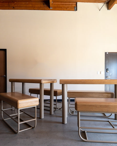 Post Modern Style Counter Tables with Matching Benches
