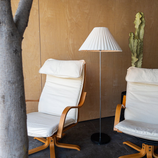 Vintage Floor Lamp with Box Pleat Shade
