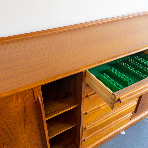 Danish Teak Sideboard with Tambour Doors by Bernhard Pedersen & Son
