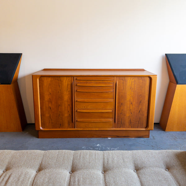 Danish Teak Sideboard with Tambour Doors by Bernhard Pedersen & Son