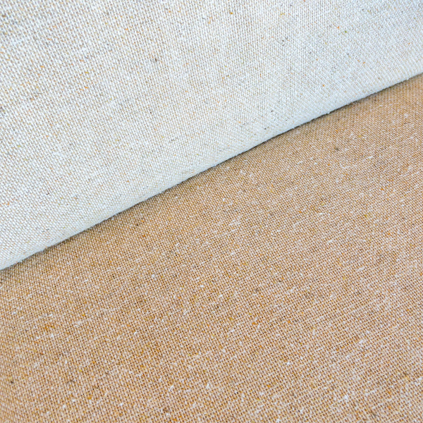 Scandinavian Cream Tweed and Blonde Wood Loveseat