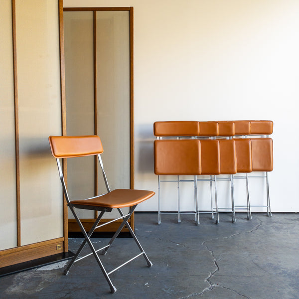 DWR Lina Leather Folding Chairs