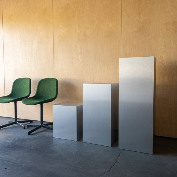 Brushed Metal Pedestal Cubes
