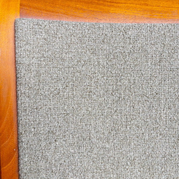 Danish Teak Dining Table and Sage Green Tweed Chairs