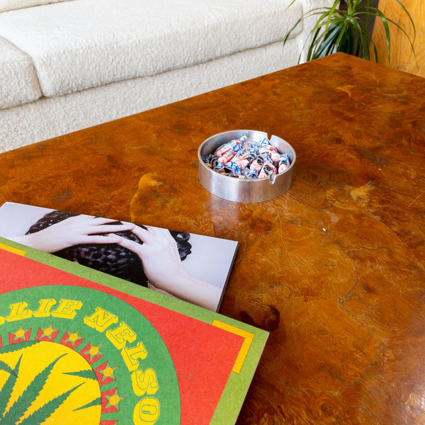 Vintage Brushed Metal Ashtray