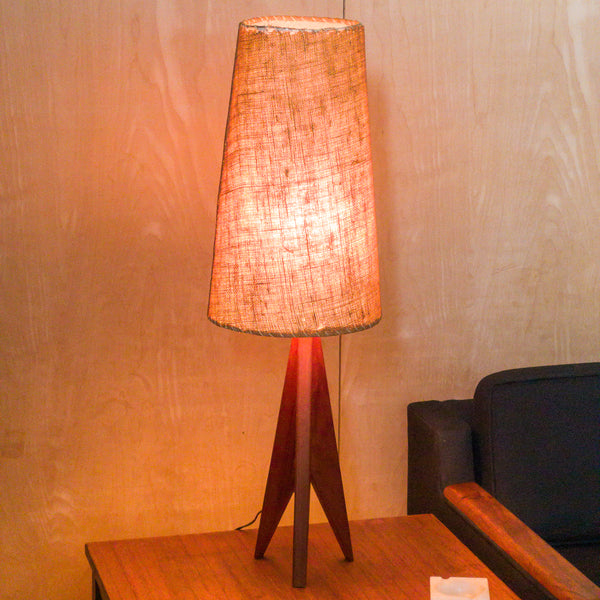 Danish Teak and Burlap Table Lamp