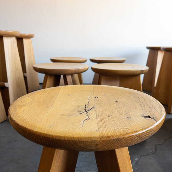 Custom Oak Table Stools - Golden Oak