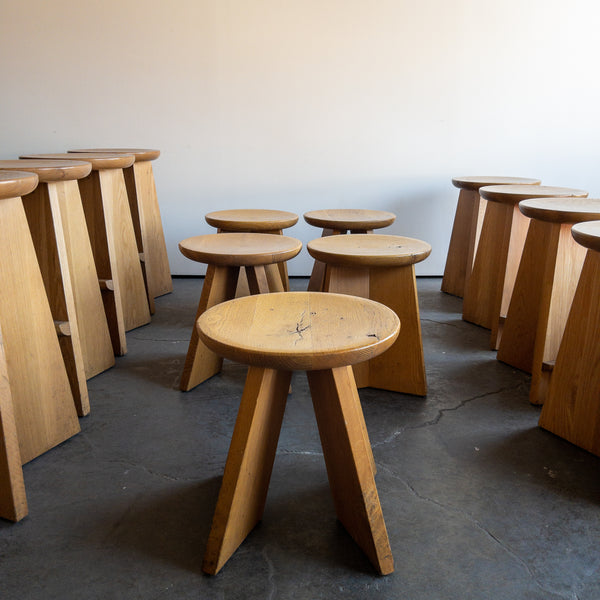 Custom Oak Table Stools - Golden Oak
