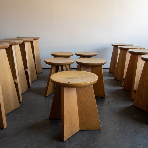 Custom Oak Table Stools - Golden Oak