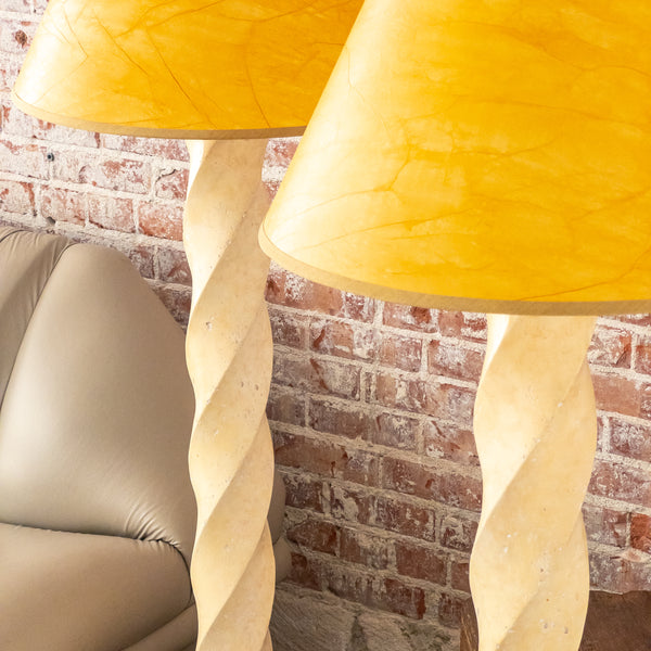 Vintage Plaster Spiral Floor Lamps