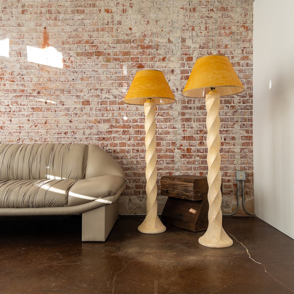 Vintage Plaster Spiral Floor Lamps