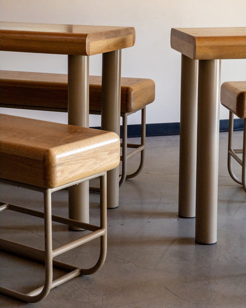 Post Modern Style Counter Tables with Matching Benches