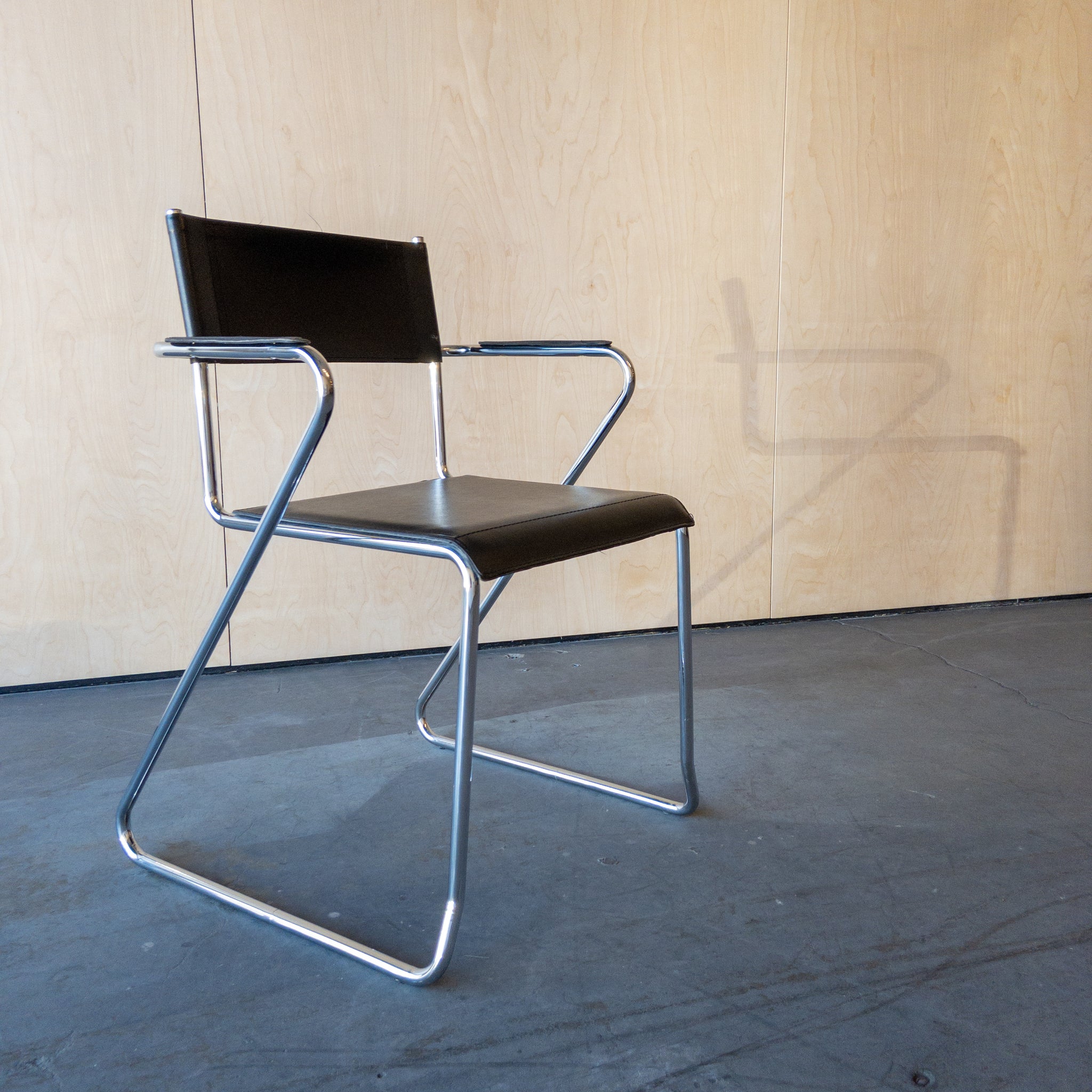 Black Leather and Chrome Z Chairs