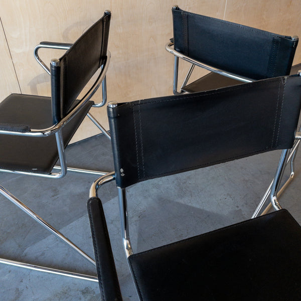 Black Leather and Chrome Z Chairs