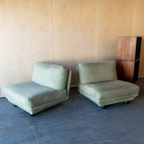 Natuzzi Ultrasuede Lounge Chairs
