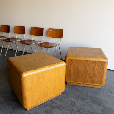 Oak Cube Side Tables