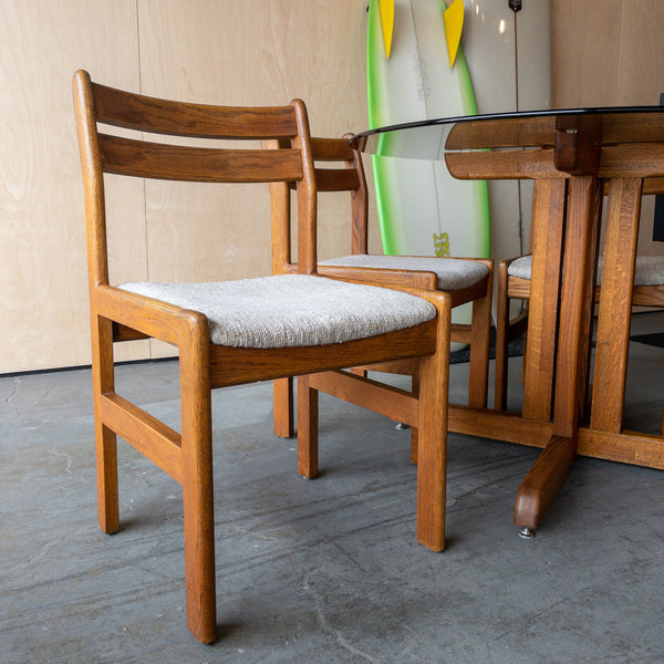 Oak and Smoked Glass Dining Set