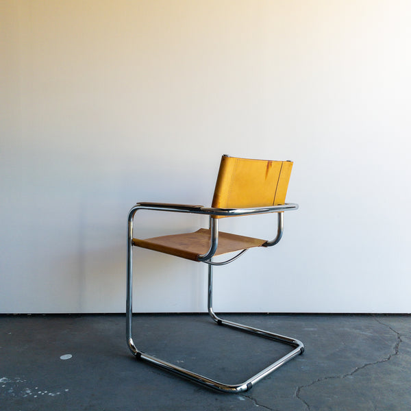 Leather and Chrome Cantilever Chairs Designed by Mart Stam