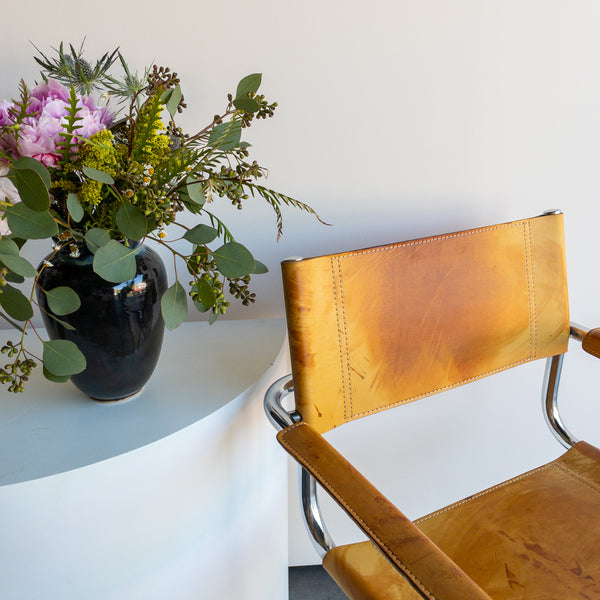 Leather and Chrome Cantilever Chairs Designed by Mart Stam