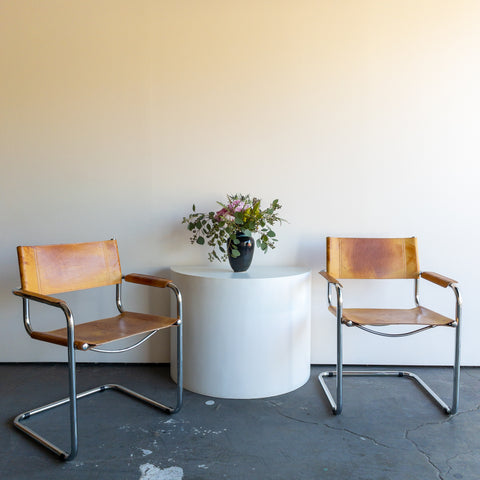 Leather and Chrome Cantilever Chairs Designed by Mart Stam