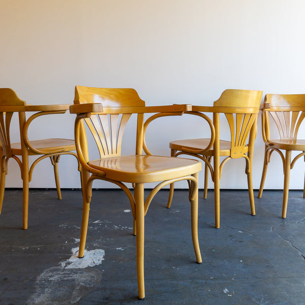 Dining Set: Bentwood Dining Chairs by Drevounia & Matching Birch Table