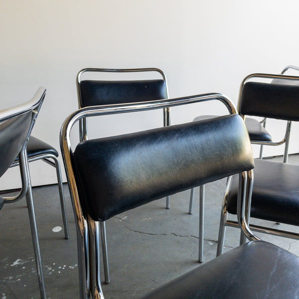 Vintage Chrome and Black Vinyl Chairs