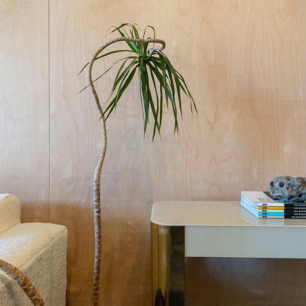 Cream Lacquer and Brass Console Table