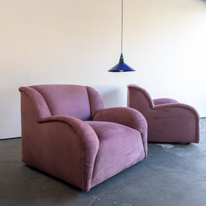 Vintage Chunky Mauve Lounge Chairs