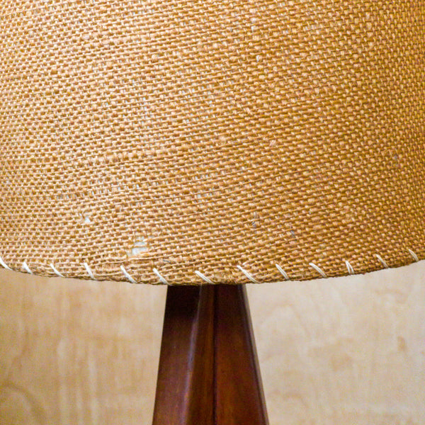 Danish Teak and Burlap Table Lamp