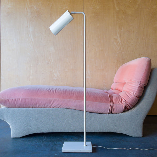 Vintage Mid Century White Metal Floor Lamp