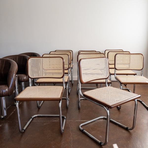 Dark Brown Cesca Chairs by Marcel Breuer