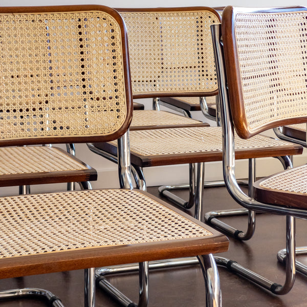 Dark Brown Cesca Chairs by Marcel Breuer