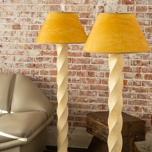 Vintage Plaster Spiral Floor Lamps